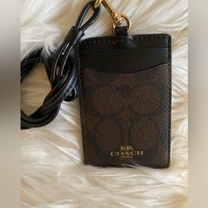 Coach Black and Brown ID Holder